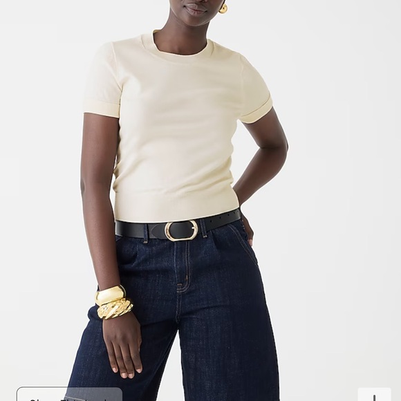 J. Crew Shrunken TENCEL lyocell-blend T-shirt Size XXL BX481 Mountain White NEW - Picture 1 of 9